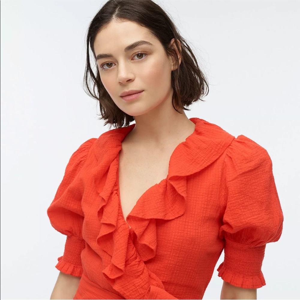 J CREW RUFFLE WRAP DRESS - Picture 4 of 4
